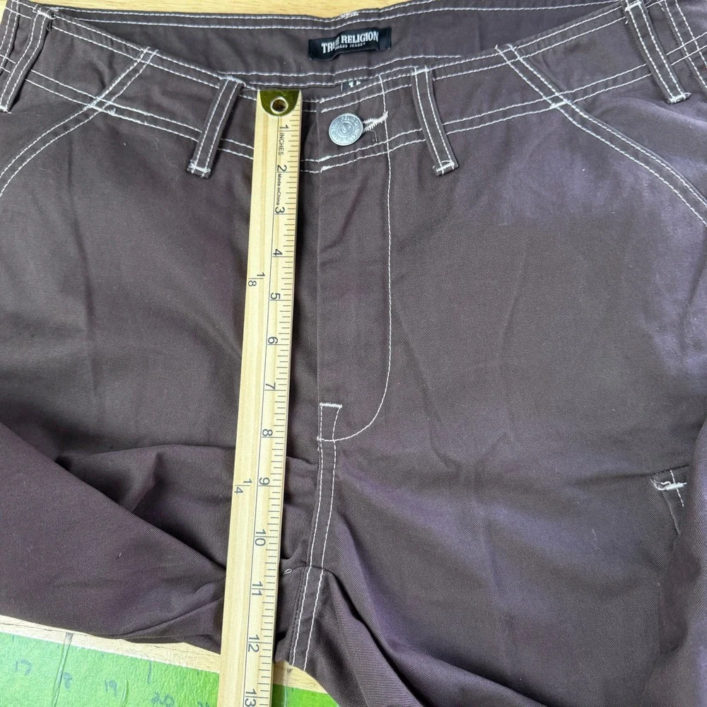 True Religion Cargo Pants Mens 32x32 Coton Stretch Straight Leg Brown *READ